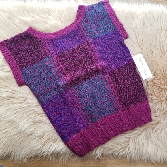 MAORI BEE COLOR BLOCK MULTICOLOR KNIT TOP - Picture 5 of 7